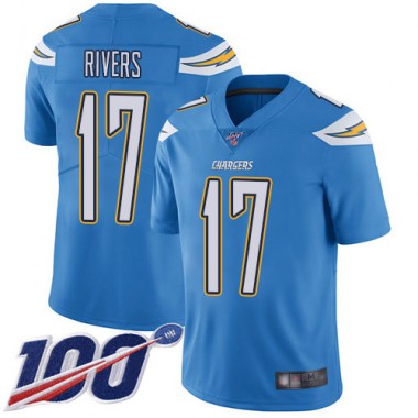 Los Angeles Chargers NFL Football Philip Rivers Electric Blue Jersey Men Limited 17 Alternate 100th Season Vapor Untouchable